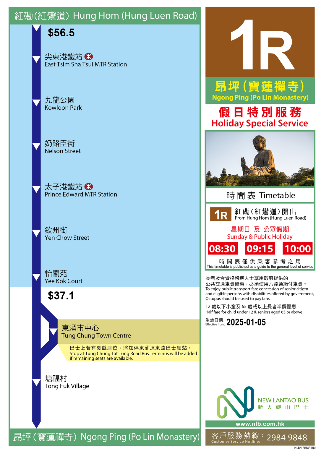 路線 1R — 路線圖