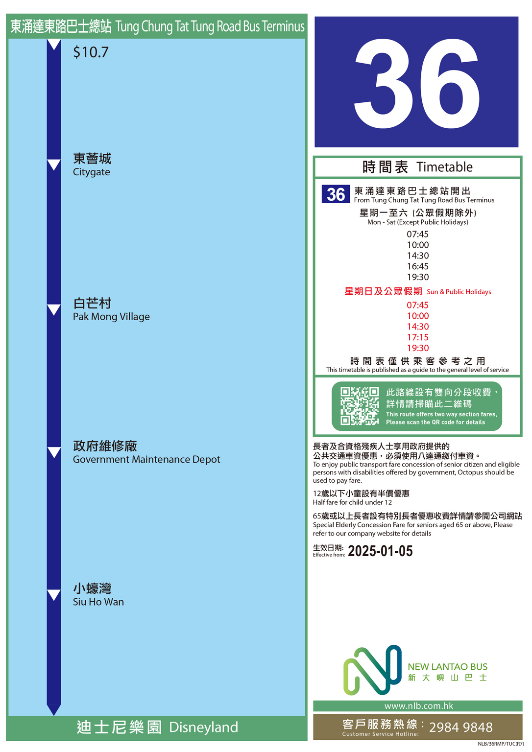 路線 36 — 路線圖